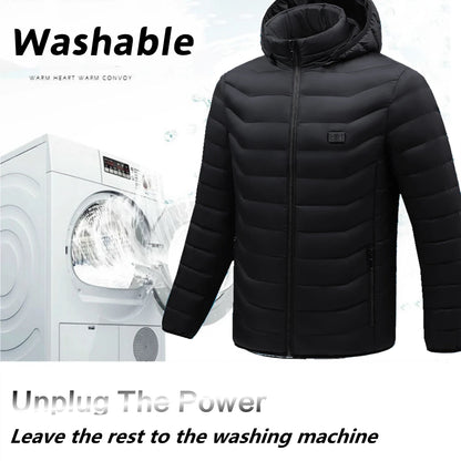NEW 19 Areas Heated Jacket Men's Jackets USB Electric Heating Vest For Men  Winter Outdoor Warm Thermal Coat Parka Jacket HOT