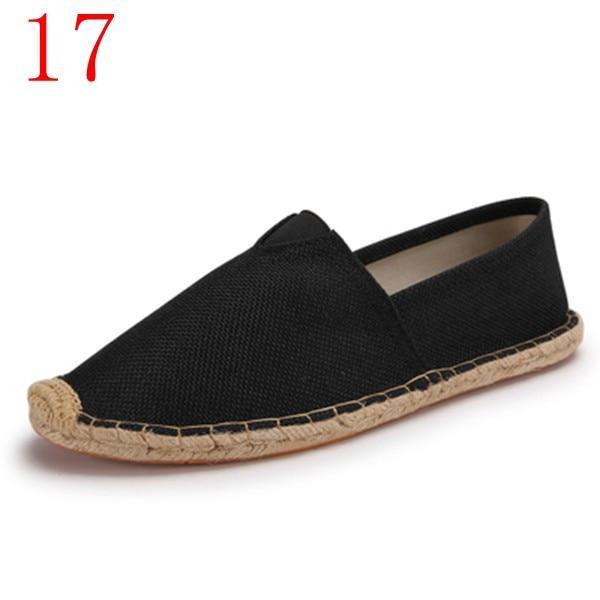 New Arrival Black Retro Vintage Ladies Womens Casual Espadrilles Shoes