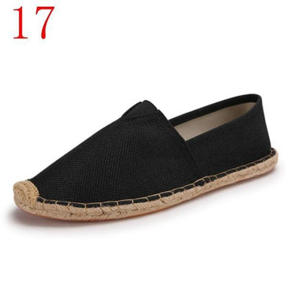 New Arrival Black Retro Vintage Ladies Womens Casual Espadrilles Shoes