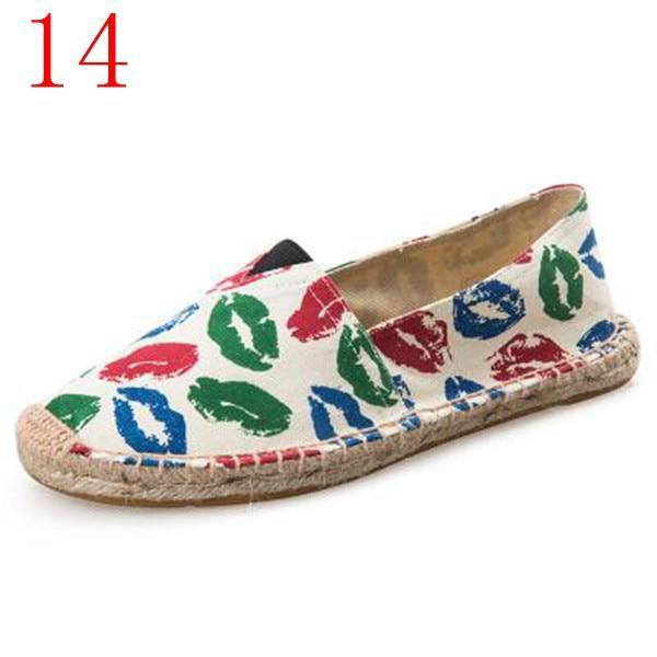 New Arrival Black Retro Vintage Ladies Womens Casual Espadrilles Shoes