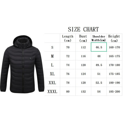 NEW 19 Areas Heated Jacket Men's Jackets USB Electric Heating Vest For Men  Winter Outdoor Warm Thermal Coat Parka Jacket HOT