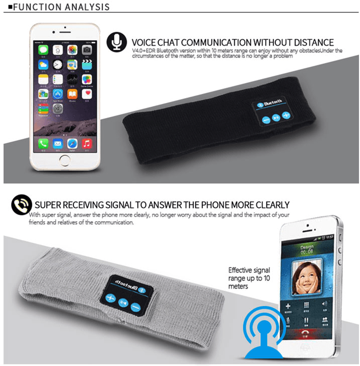 Bluetooth Headband with Bluetooth Microphone and Earpiece