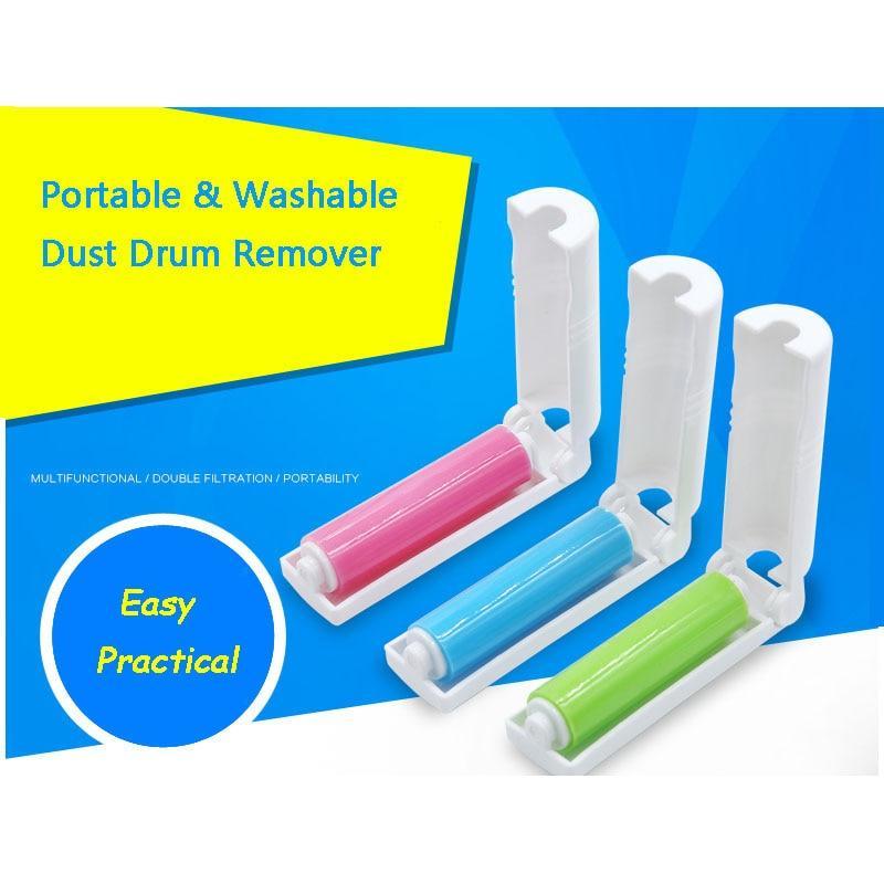 Sticky Portable Washable Dust Lint Roller With Cover for Wool Sheets Hair Clothes Fluff Dust Catcher Dust Drum Lint Roller