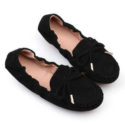 New  Loafers Women Moccasins Butterfly-Knot Slip On Solid Flats Shallow Round Toe Casual Flat Shoes