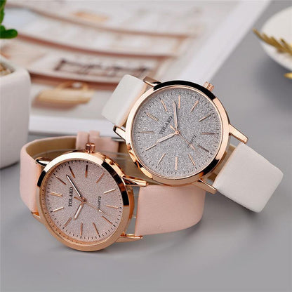 s High Quality Fashion Womens Ladies Simple Watches Geneva Faux Leather Analog Quartz Wrist Watch clock saat Gift