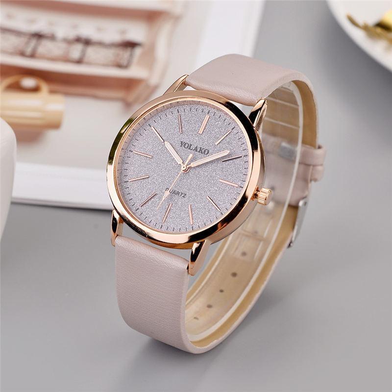 s High Quality Fashion Womens Ladies Simple Watches Geneva Faux Leather Analog Quartz Wrist Watch clock saat Gift