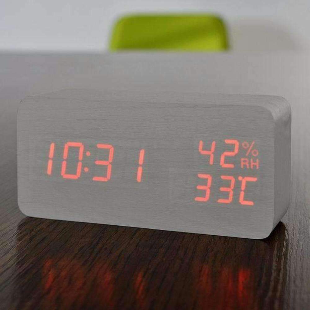 LED Wooden Alarm Clock - Wooden Time For Your Morning