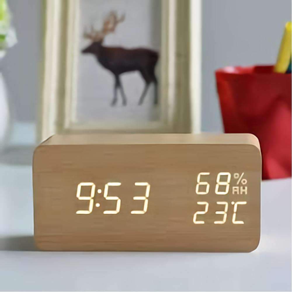 LED Wooden Alarm Clock - Wooden Time For Your Morning