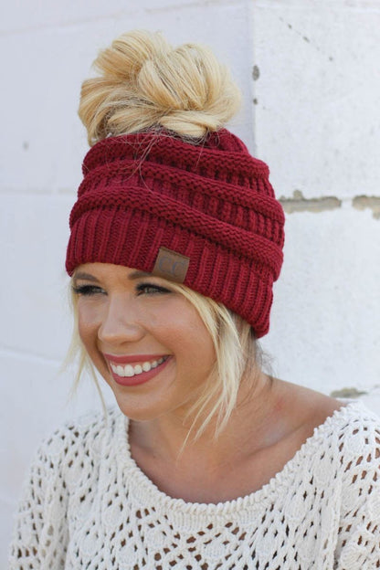 Soft Knit Ponytail Beanie