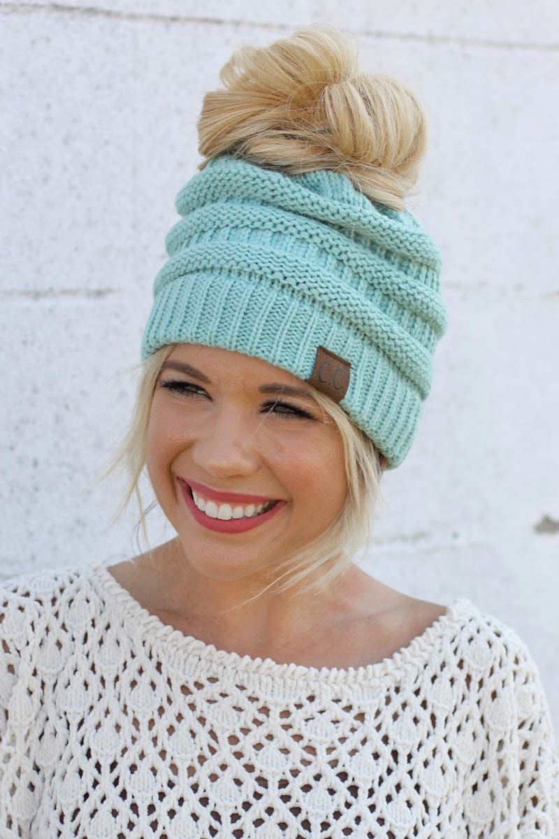 Soft Knit Ponytail Beanie