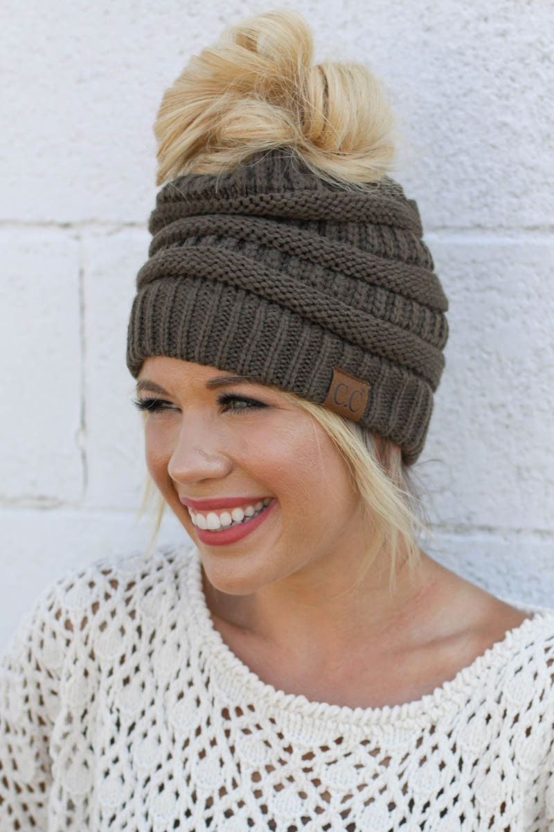 Soft Knit Ponytail Beanie