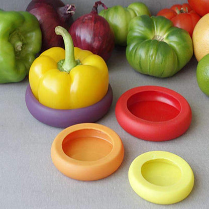 4pcs Silicone Foodsaver - Perfectly On A Variety Of Cut Fruits And Vegetables