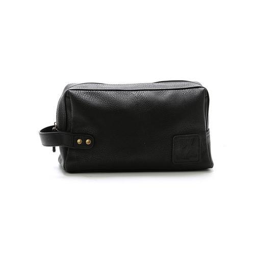 Black Fletcher Vegan Leather Dopp Kit