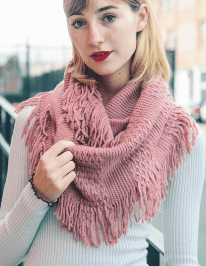 Beautiful Pointelle Fringe Infinity Scarf - Comes in 5 Colors