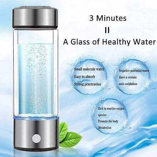H2 Water Hydrogen Bottle Stainless Electrolysis Ionizer