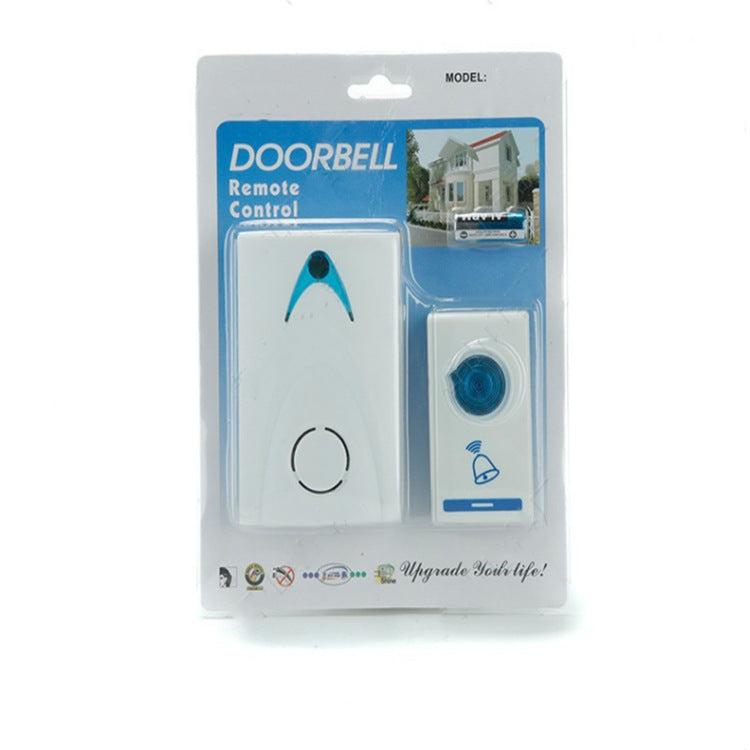 DC3V LED Wireless Chime Doorbell Battery Powered 32 Tune Songs 1 Remote Control 1 Wireless Home Security Smart Doorbells White