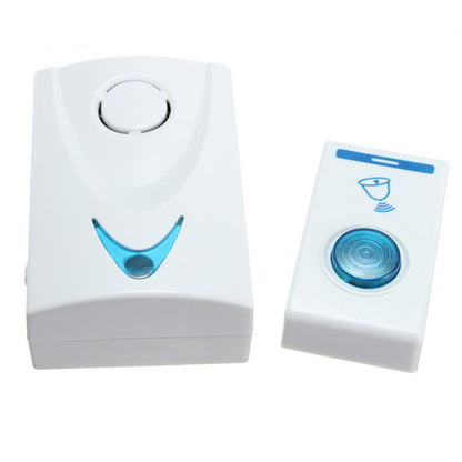 DC3V LED Wireless Chime Doorbell Battery Powered 32 Tune Songs 1 Remote Control 1 Wireless Home Security Smart Doorbells White