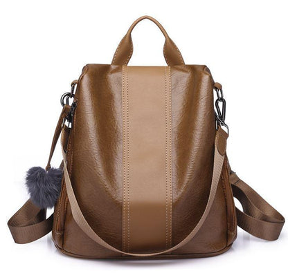 Women's Anti-theft Leather Backpack