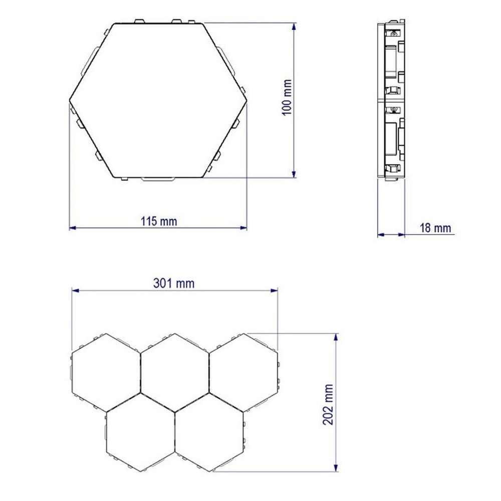 Modular Hexagonal Led Lamps Touch Sensitive