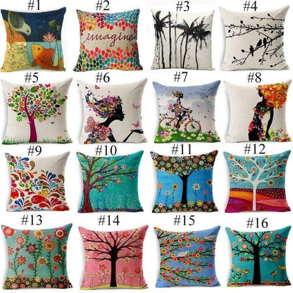 Floral Animal Tree of Life Bird Back Home Decorative Throw Pillow Cover