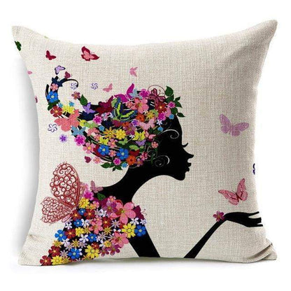 Floral Animal Tree of Life Bird Back Home Decorative Throw Pillow Cover