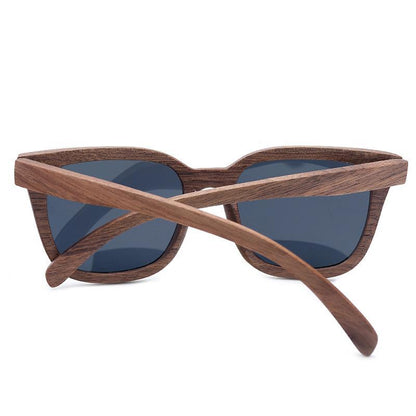 Hand Made Luxury Vintage Brown Wooden Sunglasses with Black lenses