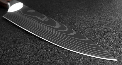 Japanese ikasu Chef Knife 8'' Nakiri Professional Steel Damascus