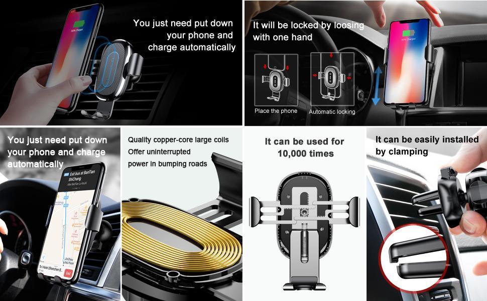 2-IN-1 Car Vent Phone Holder & Wireless Charger