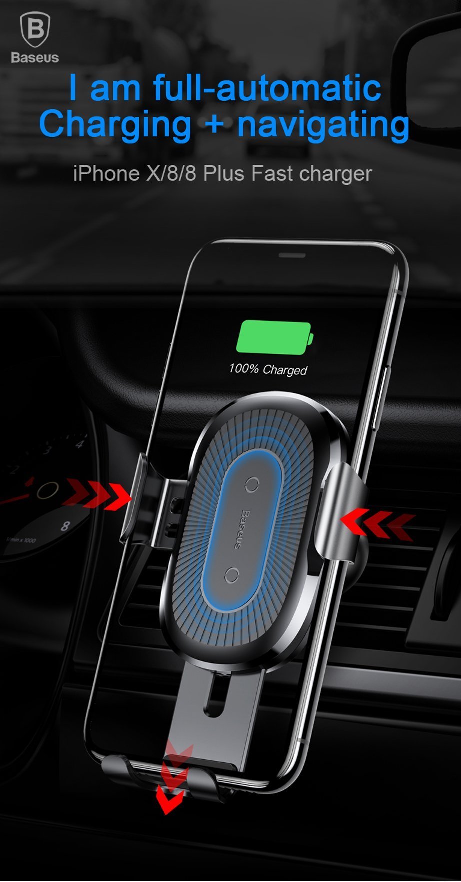 2-IN-1 Car Vent Phone Holder & Wireless Charger