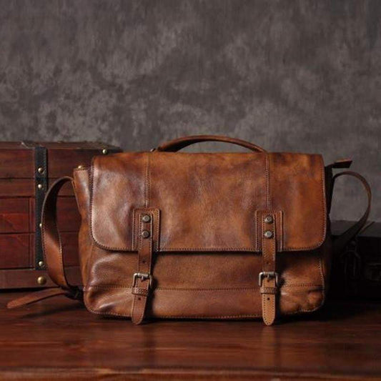 Vintage Genuine Leather Messenger Bag