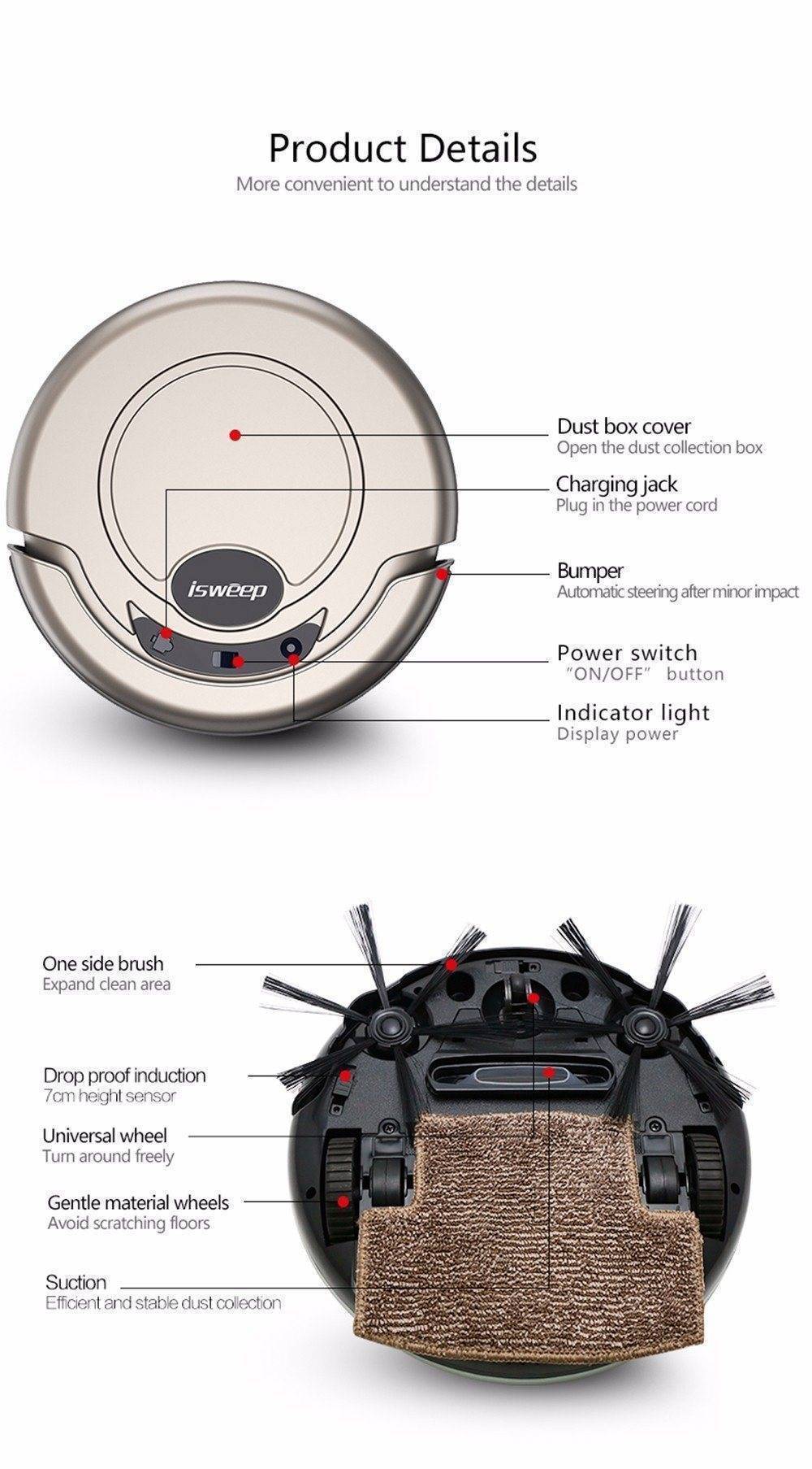 ISWEEP S320 Smart Robot Vacuum Cleaner - Wet and Dry