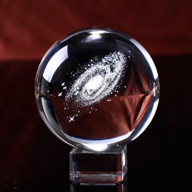 3D Galaxy Quartz Crystal Ball