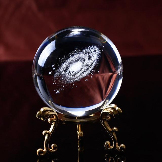 3D Galaxy Quartz Crystal Ball