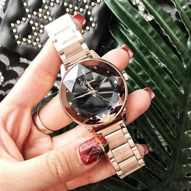 Luxury Crystal Rhinestone Stainless Steel Women Watch