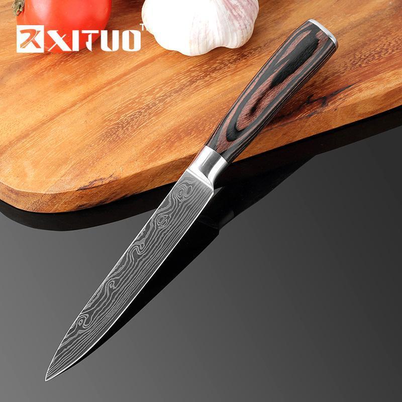 Japanese Chef Knife Set Professional Ikasu High Carbon Steel Damascus