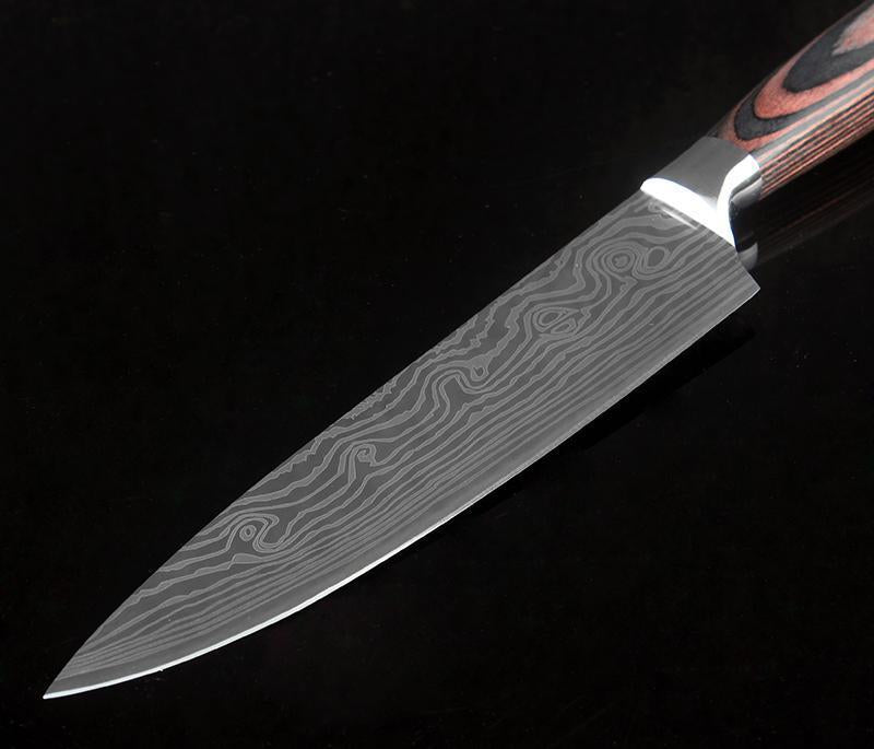 Japanese Chef Knife Set Professional Ikasu High Carbon Steel Damascus