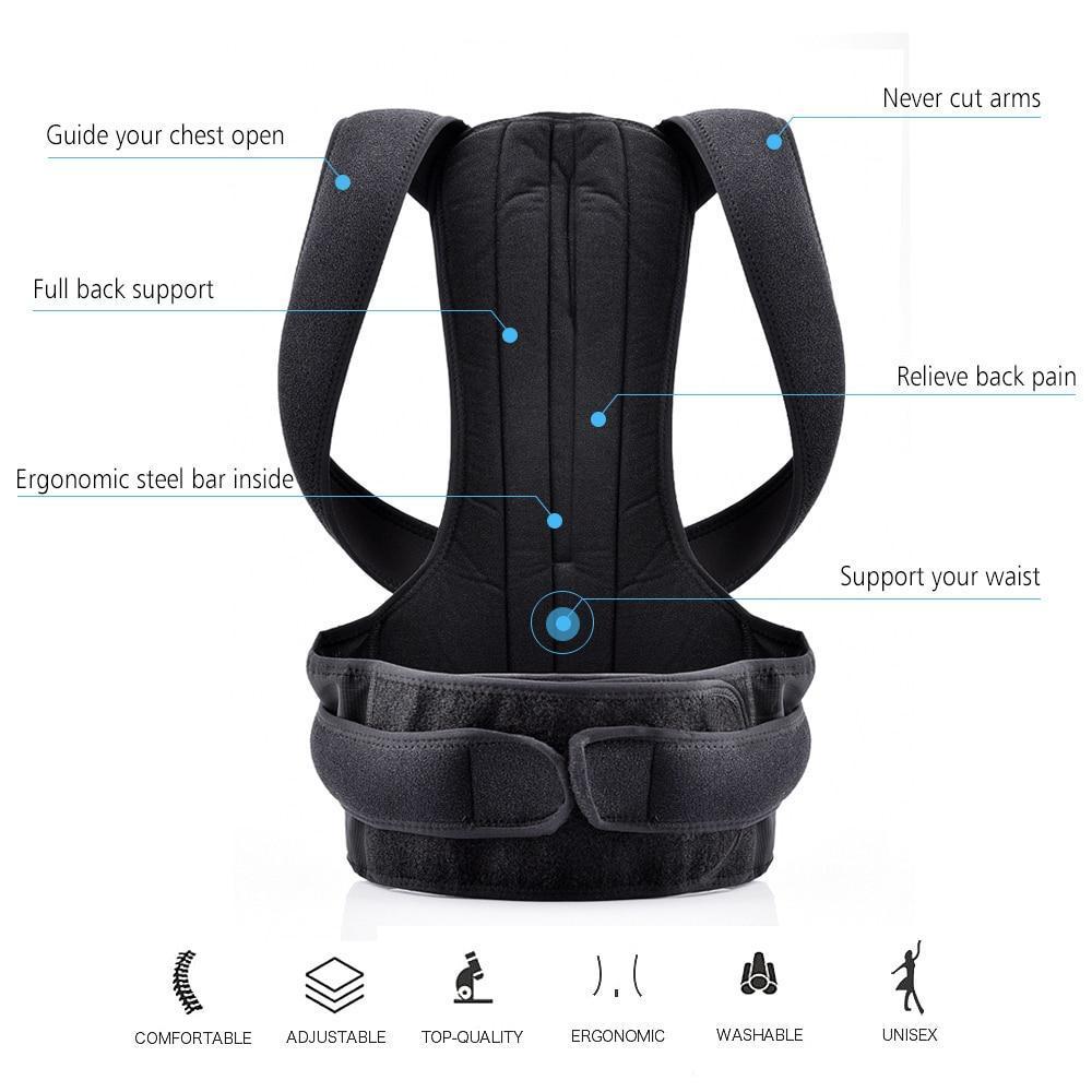 Scoliosis Back Posture Adjustable Brace for Lifting