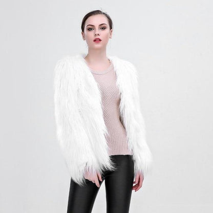 Christmas Light LED Convertible Casual And Party-Wear Glowing Faux Fur Women Coat Jacket