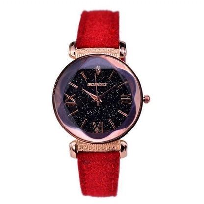 New Rose Gold Leather Designer Gift Women Watch