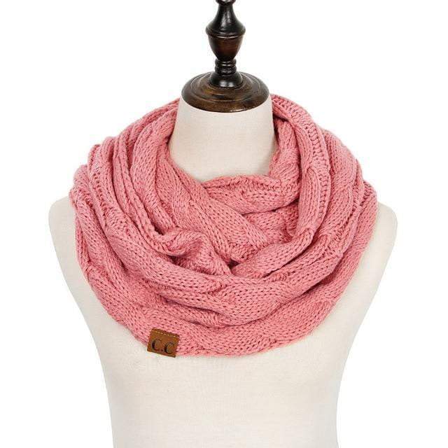 Knitted Cable Ring Cashmere Scarf