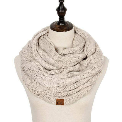 Knitted Cable Ring Cashmere Scarf