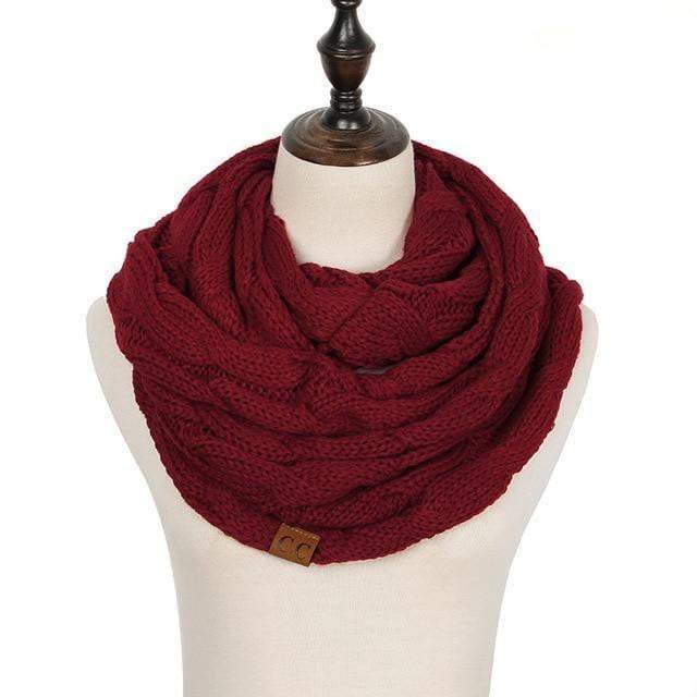 Knitted Cable Ring Cashmere Scarf