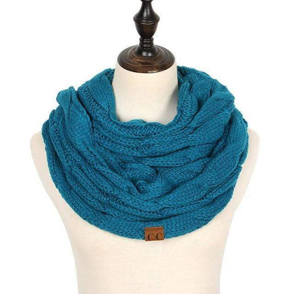 Knitted Cable Ring Cashmere Scarf