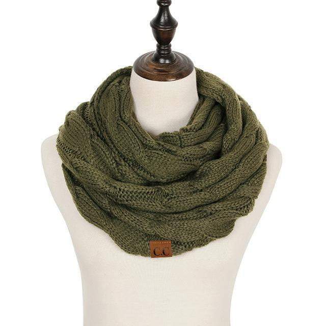 Knitted Cable Ring Cashmere Scarf