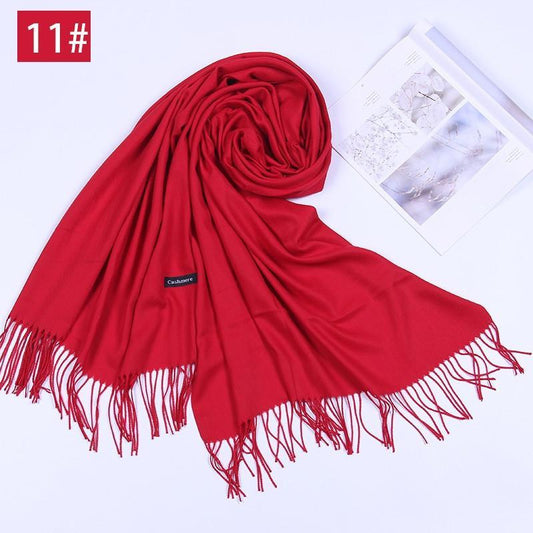 Red Series Super Soft Warm Scarf with Tassel