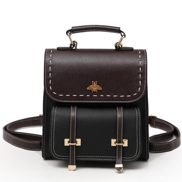 Little Bee Vintage Faux-Leather Backpack