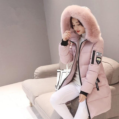 Winter Warm Ladies Casual Long Coat Slim Hooded Jacket