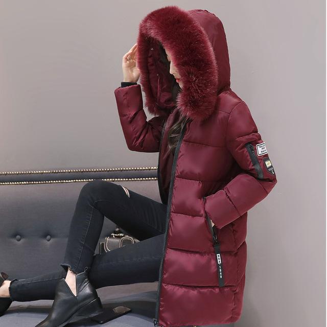 Winter Warm Ladies Casual Long Coat Slim Hooded Jacket