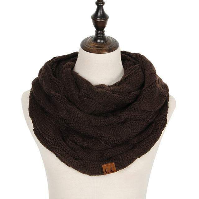 Knitted Cable Ring Cashmere Scarf