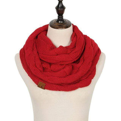 Knitted Cable Ring Cashmere Scarf